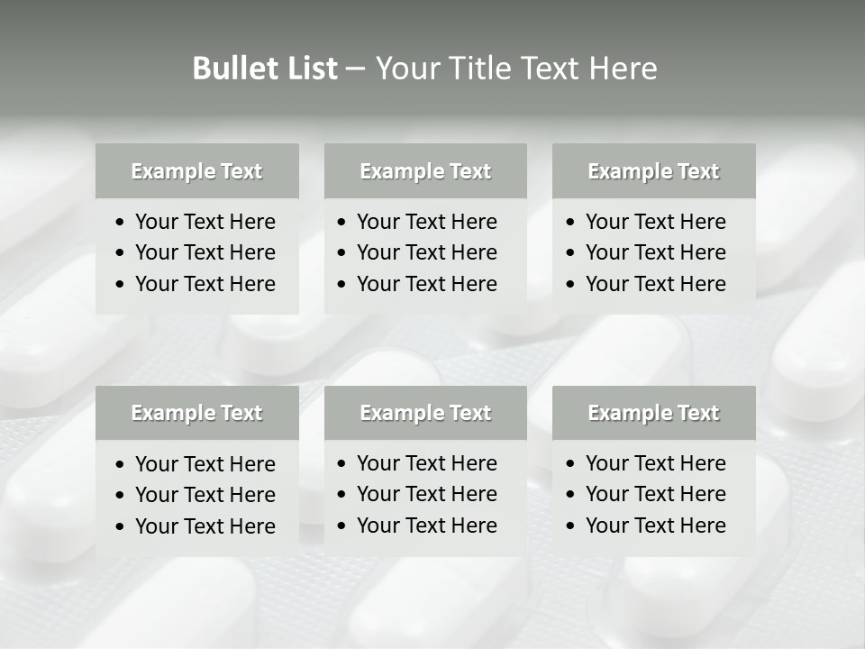 Background Of White Headache Pills In Blisters PowerPoint Template