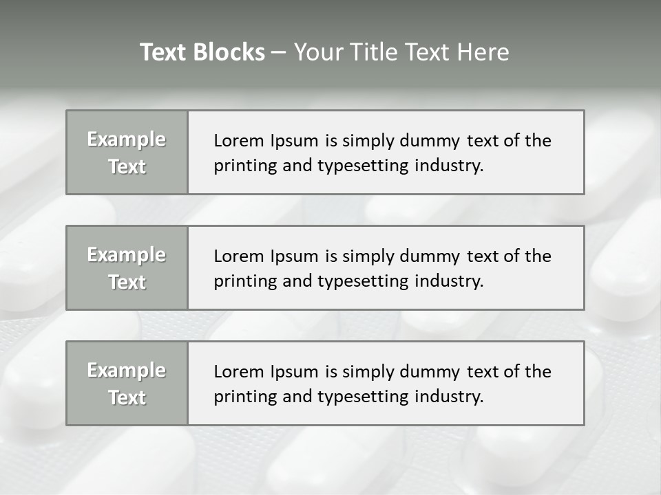 Background Of White Headache Pills In Blisters PowerPoint Template