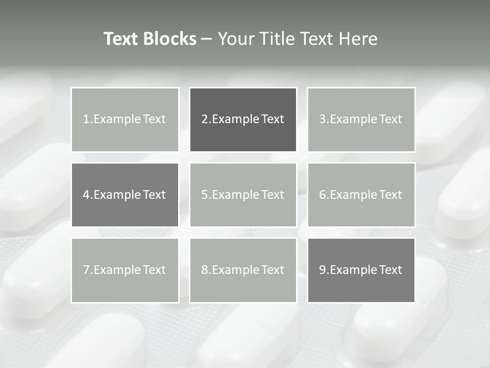 Background Of White Headache Pills In Blisters PowerPoint Template
