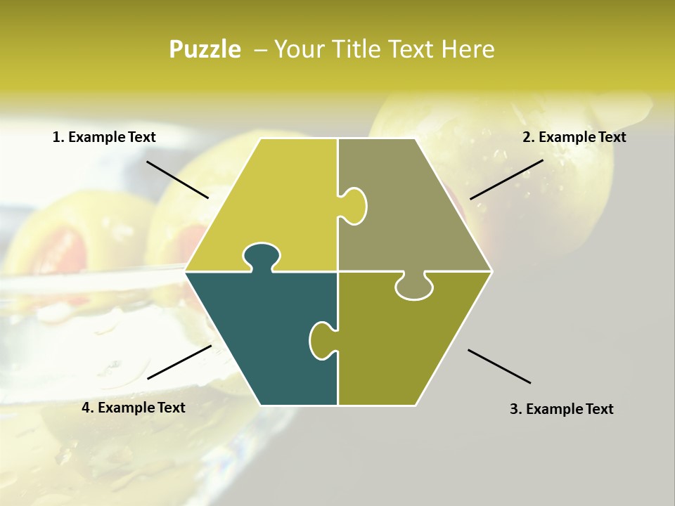 Martini With Olives Isolated On Black Focus On Rim Of Glass. Very Shallow Depth Of Field. PowerPoint Template