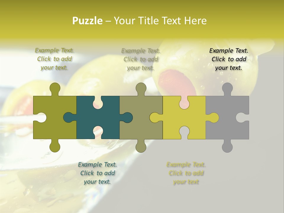 Martini With Olives Isolated On Black Focus On Rim Of Glass. Very Shallow Depth Of Field. PowerPoint Template