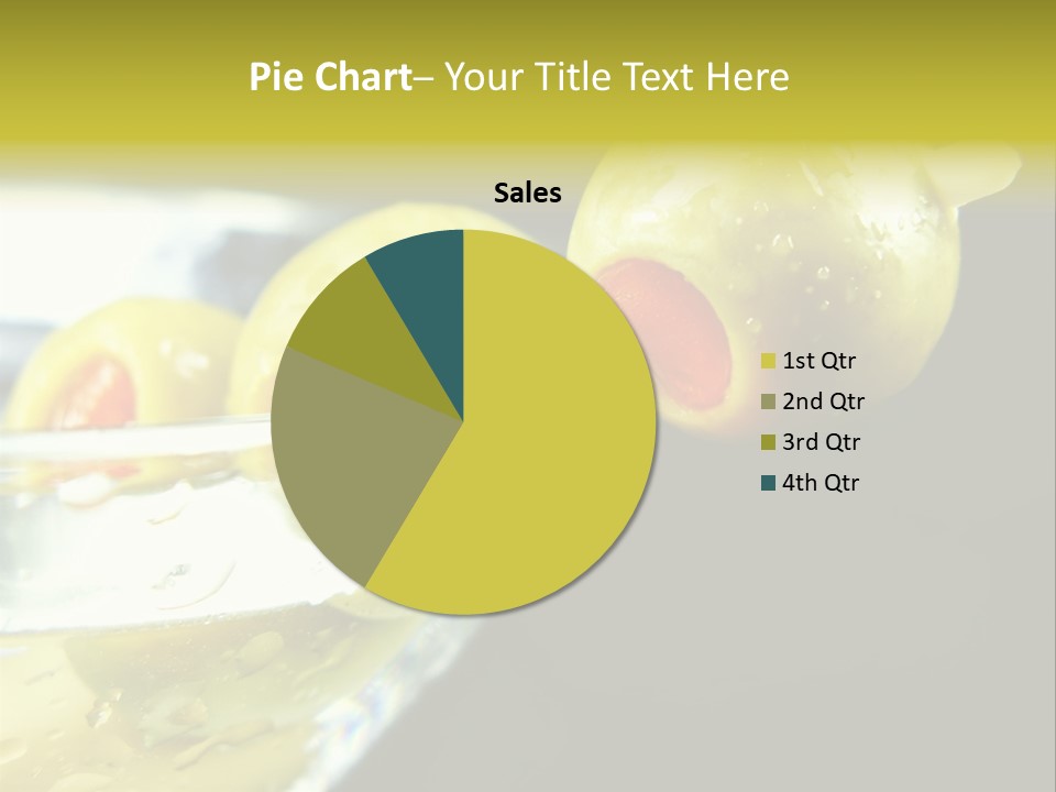 Martini With Olives Isolated On Black Focus On Rim Of Glass. Very Shallow Depth Of Field. PowerPoint Template
