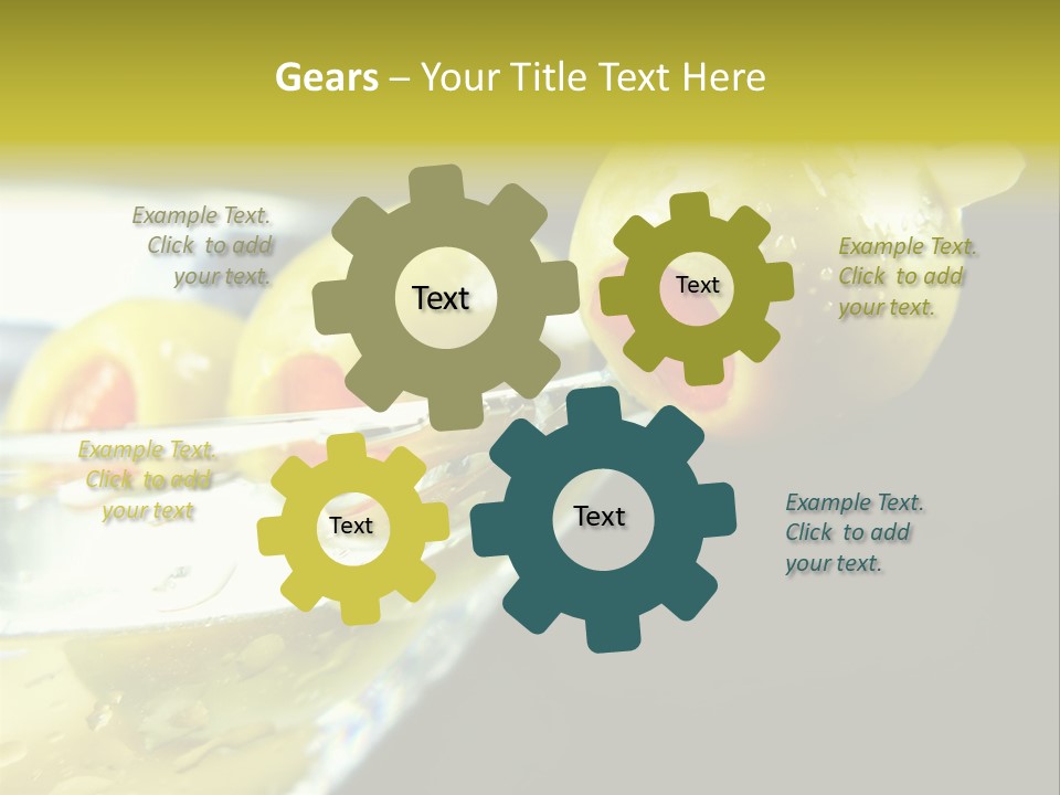 Martini With Olives Isolated On Black Focus On Rim Of Glass. Very Shallow Depth Of Field. PowerPoint Template