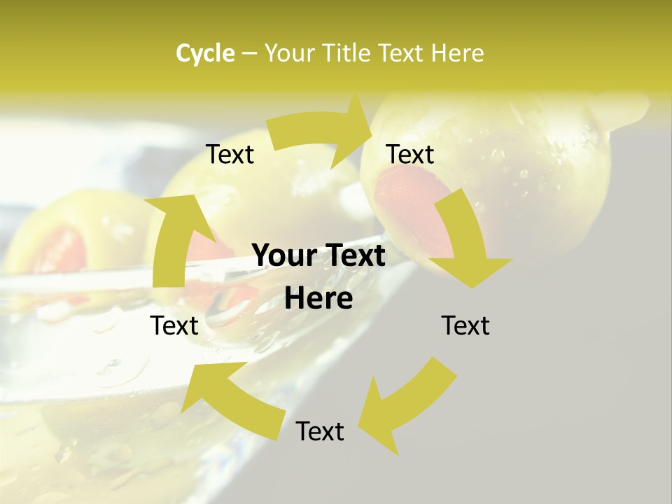 Martini With Olives Isolated On Black Focus On Rim Of Glass. Very Shallow Depth Of Field. PowerPoint Template