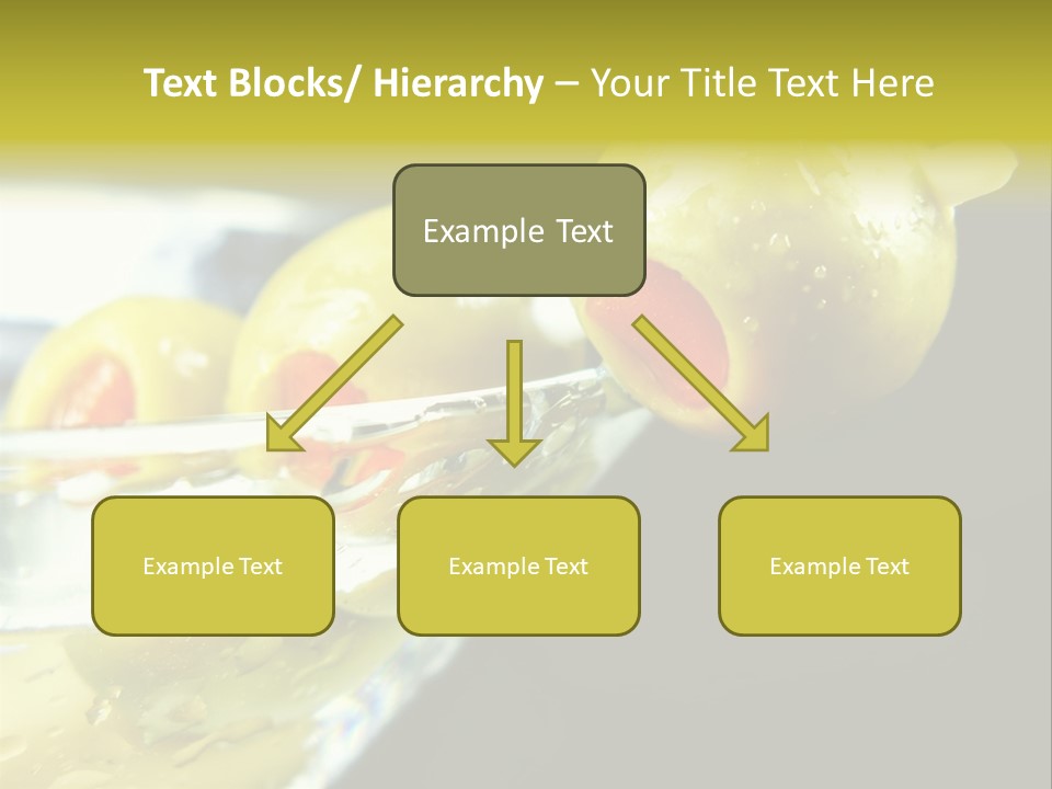 Martini With Olives Isolated On Black Focus On Rim Of Glass. Very Shallow Depth Of Field. PowerPoint Template
