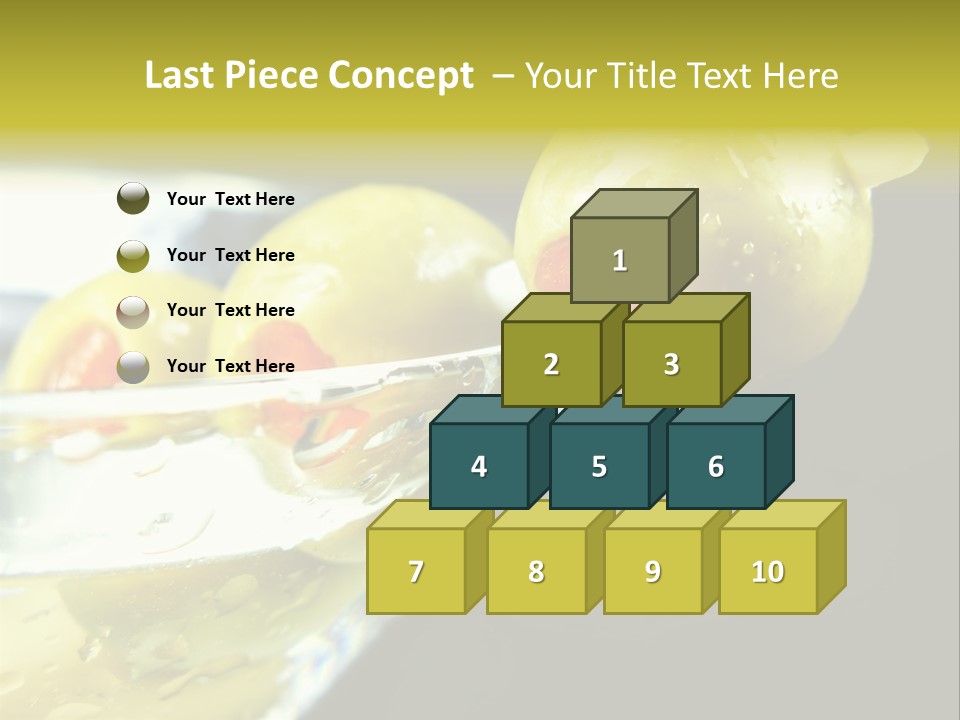 Martini With Olives Isolated On Black Focus On Rim Of Glass. Very Shallow Depth Of Field. PowerPoint Template