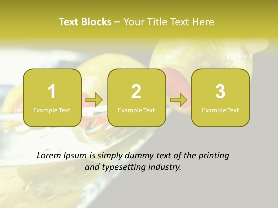Martini With Olives Isolated On Black Focus On Rim Of Glass. Very Shallow Depth Of Field. PowerPoint Template