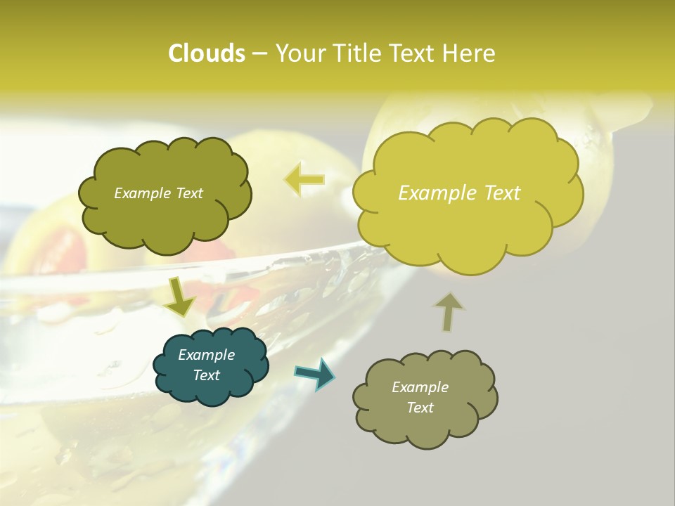 Martini With Olives Isolated On Black Focus On Rim Of Glass. Very Shallow Depth Of Field. PowerPoint Template