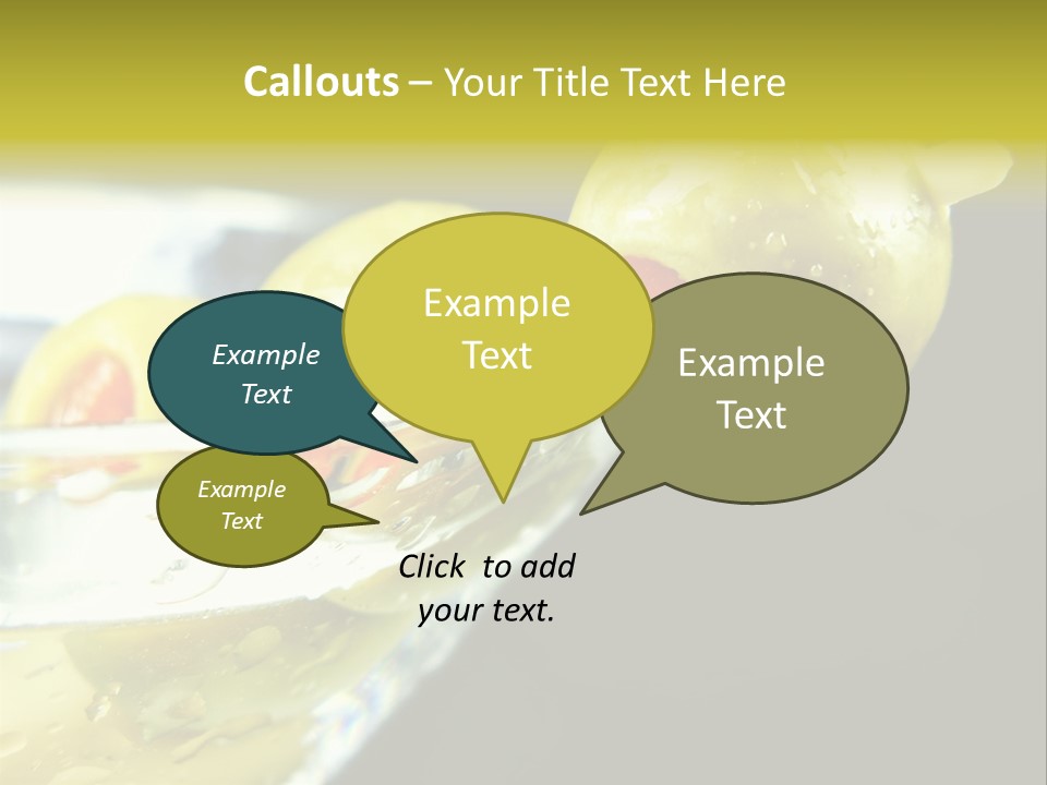 Martini With Olives Isolated On Black Focus On Rim Of Glass. Very Shallow Depth Of Field. PowerPoint Template