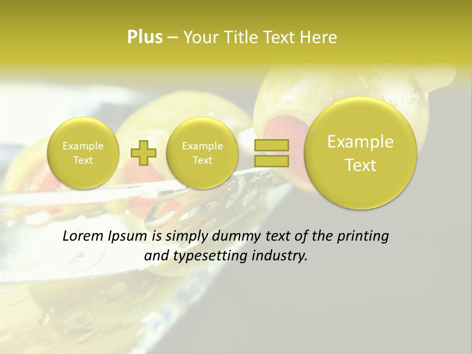 Martini With Olives Isolated On Black Focus On Rim Of Glass. Very Shallow Depth Of Field. PowerPoint Template