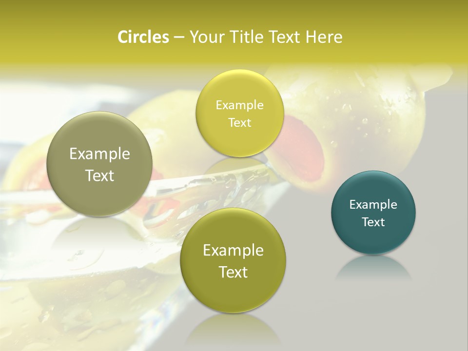 Martini With Olives Isolated On Black Focus On Rim Of Glass. Very Shallow Depth Of Field. PowerPoint Template