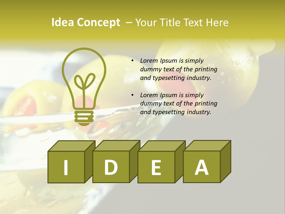 Martini With Olives Isolated On Black Focus On Rim Of Glass. Very Shallow Depth Of Field. PowerPoint Template