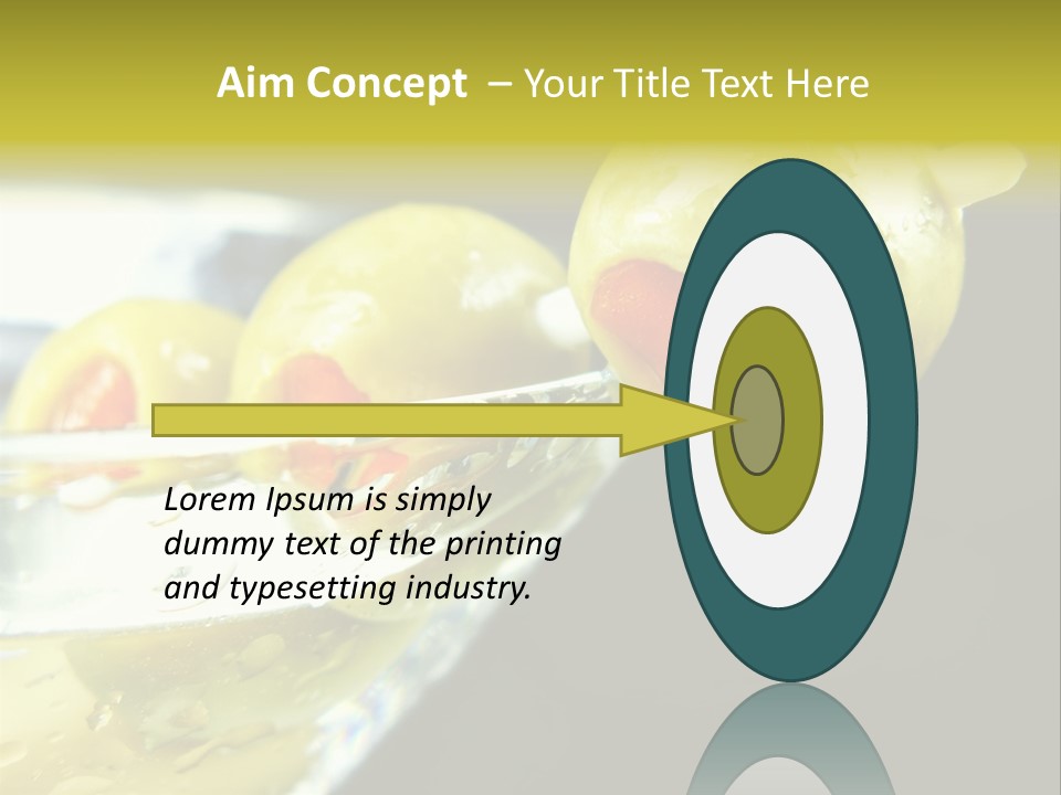 Martini With Olives Isolated On Black Focus On Rim Of Glass. Very Shallow Depth Of Field. PowerPoint Template