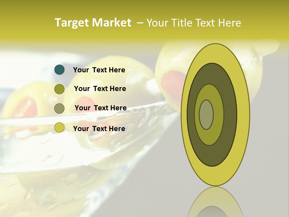 Martini With Olives Isolated On Black Focus On Rim Of Glass. Very Shallow Depth Of Field. PowerPoint Template