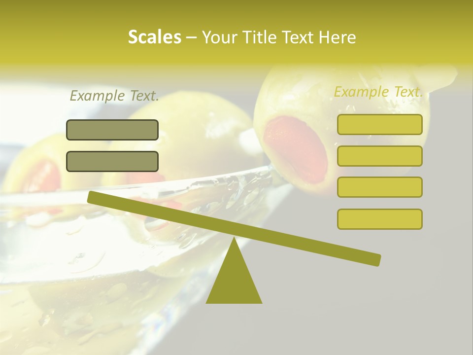 Martini With Olives Isolated On Black Focus On Rim Of Glass. Very Shallow Depth Of Field. PowerPoint Template