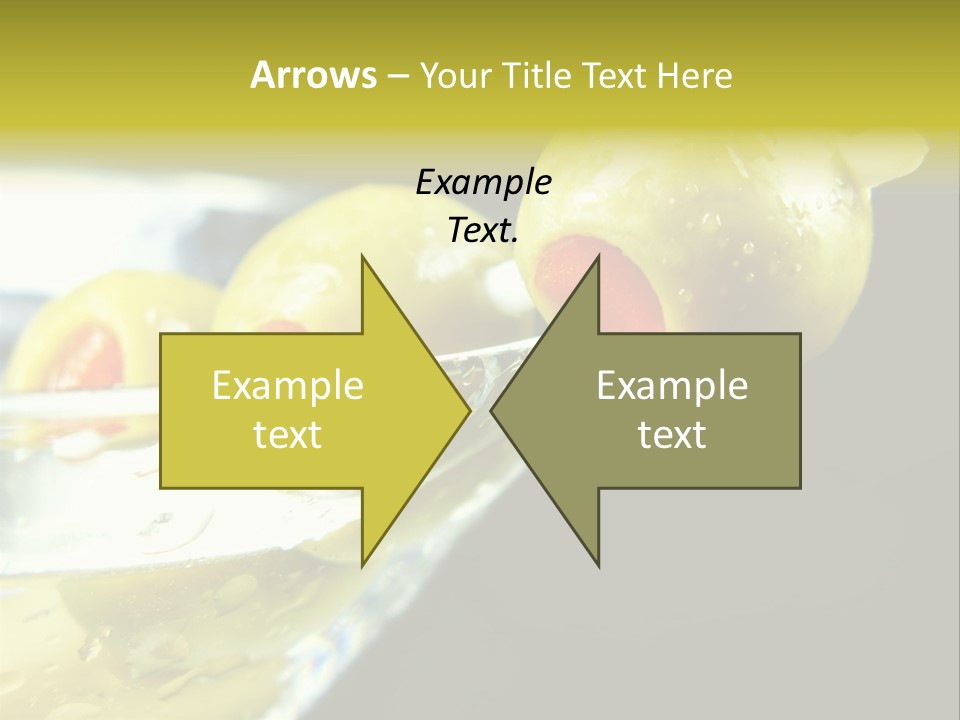 Martini With Olives Isolated On Black Focus On Rim Of Glass. Very Shallow Depth Of Field. PowerPoint Template