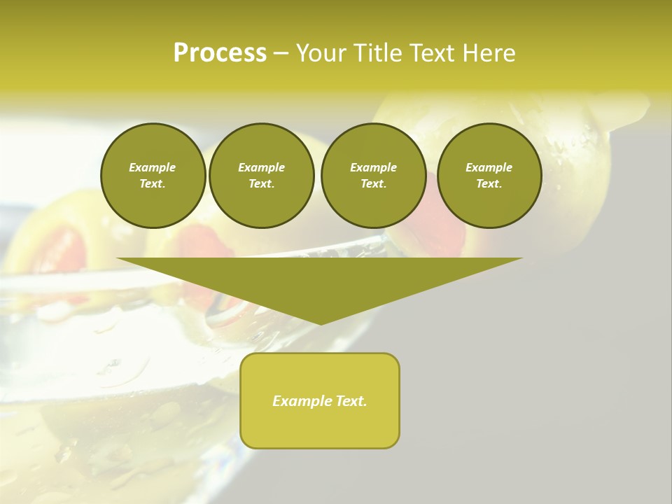 Martini With Olives Isolated On Black Focus On Rim Of Glass. Very Shallow Depth Of Field. PowerPoint Template