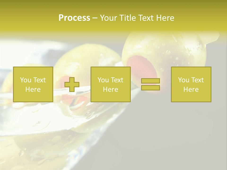 Martini With Olives Isolated On Black Focus On Rim Of Glass. Very Shallow Depth Of Field. PowerPoint Template
