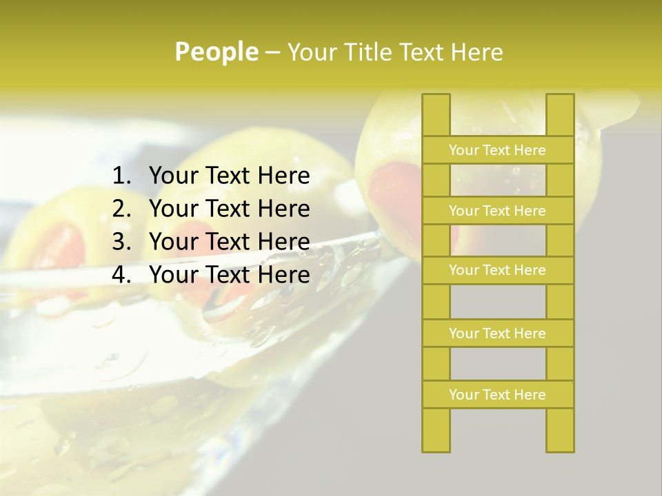 Martini With Olives Isolated On Black Focus On Rim Of Glass. Very Shallow Depth Of Field. PowerPoint Template