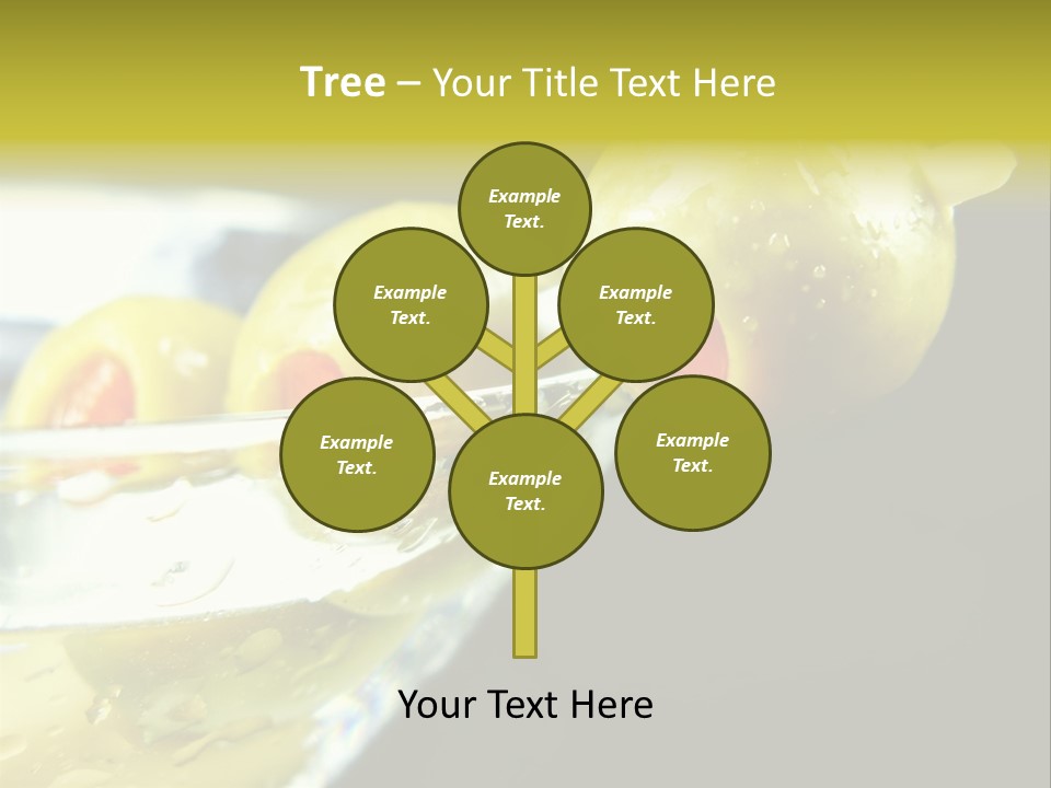 Martini With Olives Isolated On Black Focus On Rim Of Glass. Very Shallow Depth Of Field. PowerPoint Template