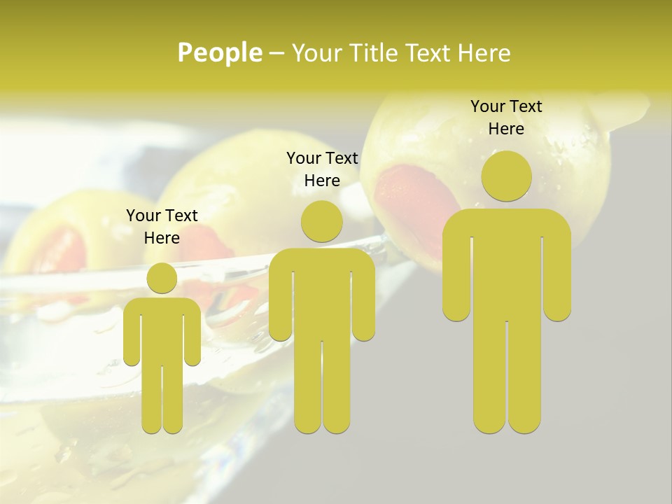 Martini With Olives Isolated On Black Focus On Rim Of Glass. Very Shallow Depth Of Field. PowerPoint Template