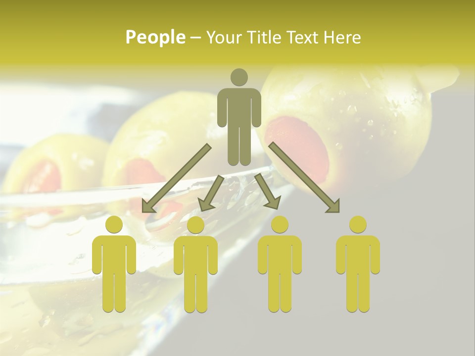 Martini With Olives Isolated On Black Focus On Rim Of Glass. Very Shallow Depth Of Field. PowerPoint Template