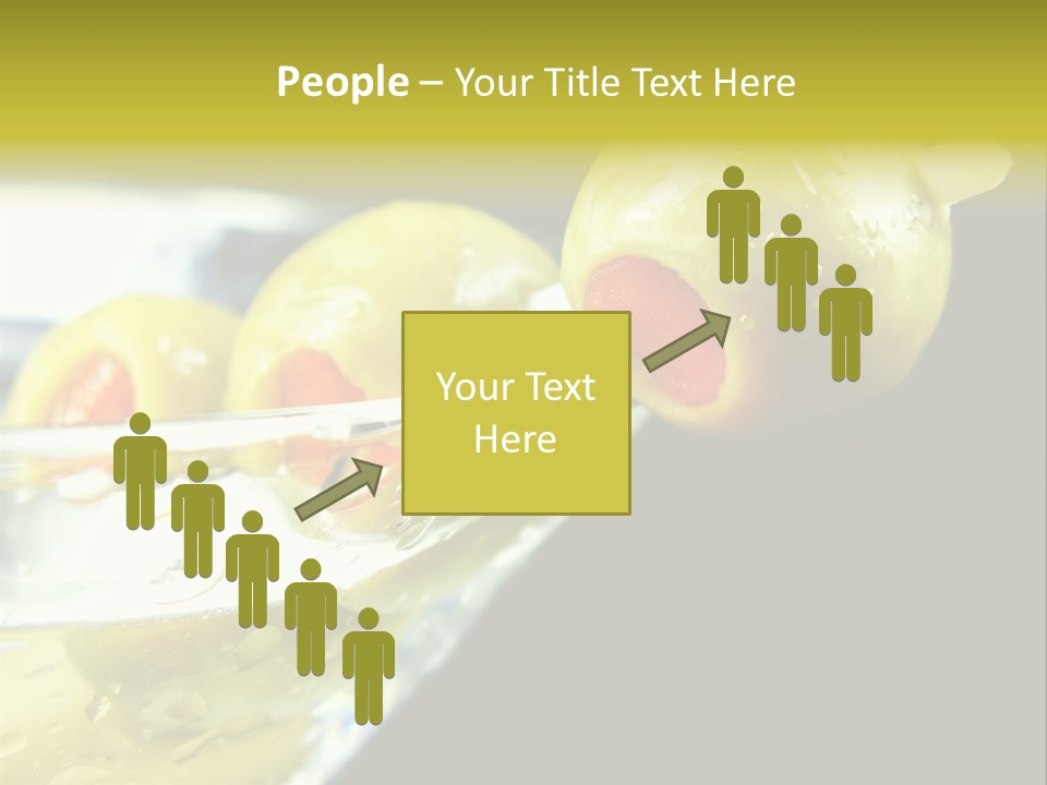 Martini With Olives Isolated On Black Focus On Rim Of Glass. Very Shallow Depth Of Field. PowerPoint Template