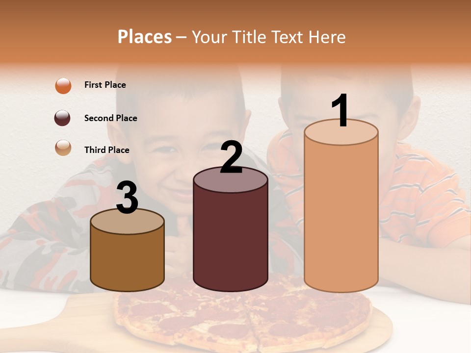 Brothers Ready To Eat A Pepperoni Pizza PowerPoint Template