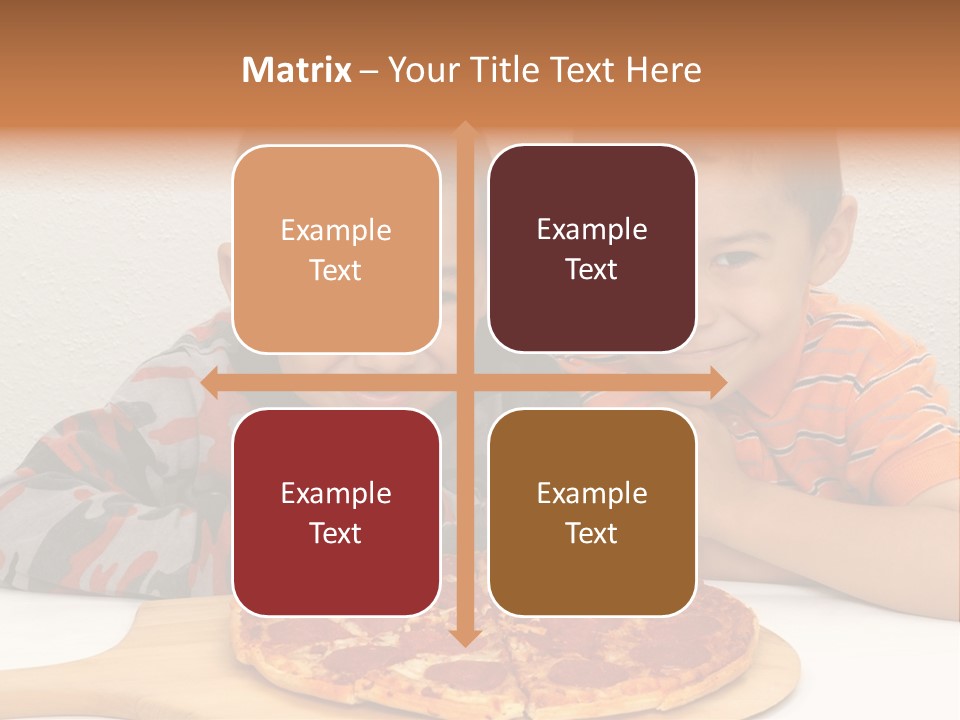 Brothers Ready To Eat A Pepperoni Pizza PowerPoint Template