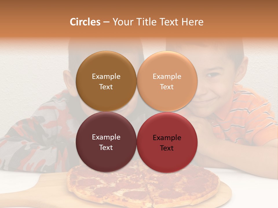 Brothers Ready To Eat A Pepperoni Pizza PowerPoint Template