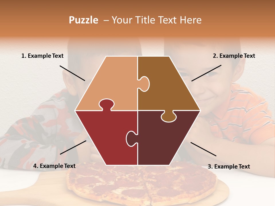 Brothers Ready To Eat A Pepperoni Pizza PowerPoint Template