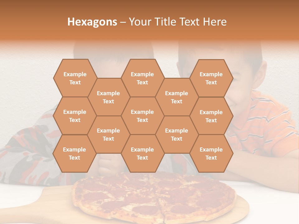 Brothers Ready To Eat A Pepperoni Pizza PowerPoint Template