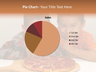 Brothers Ready To Eat A Pepperoni Pizza PowerPoint Template