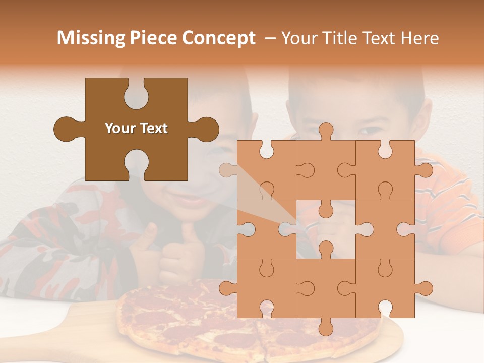 Brothers Ready To Eat A Pepperoni Pizza PowerPoint Template