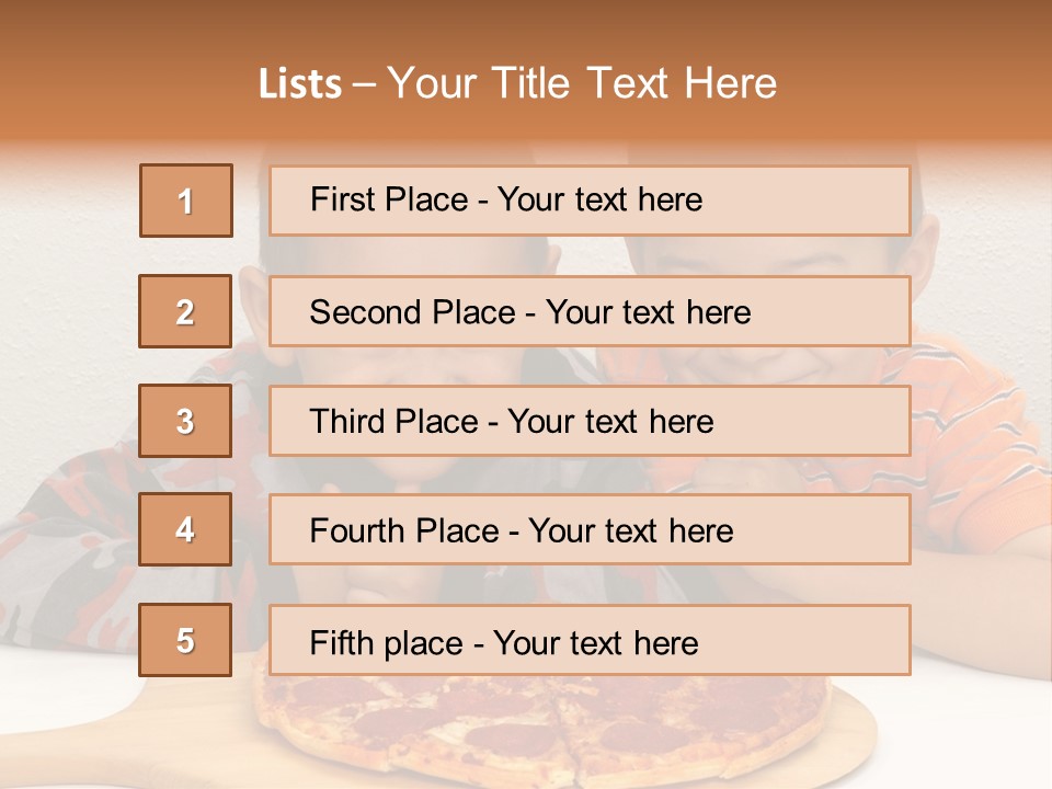 Brothers Ready To Eat A Pepperoni Pizza PowerPoint Template