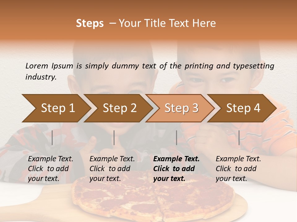 Brothers Ready To Eat A Pepperoni Pizza PowerPoint Template