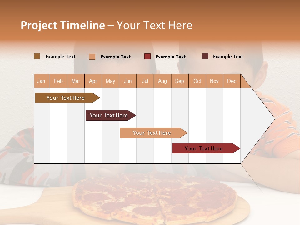 Brothers Ready To Eat A Pepperoni Pizza PowerPoint Template