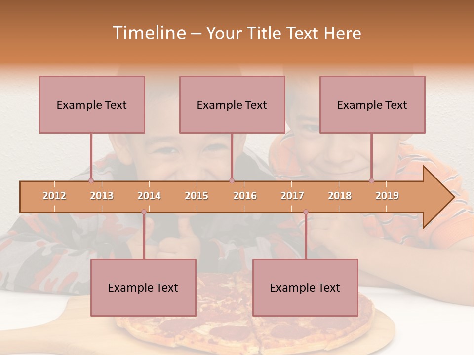 Brothers Ready To Eat A Pepperoni Pizza PowerPoint Template