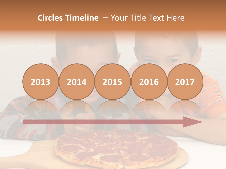 Brothers Ready To Eat A Pepperoni Pizza PowerPoint Template