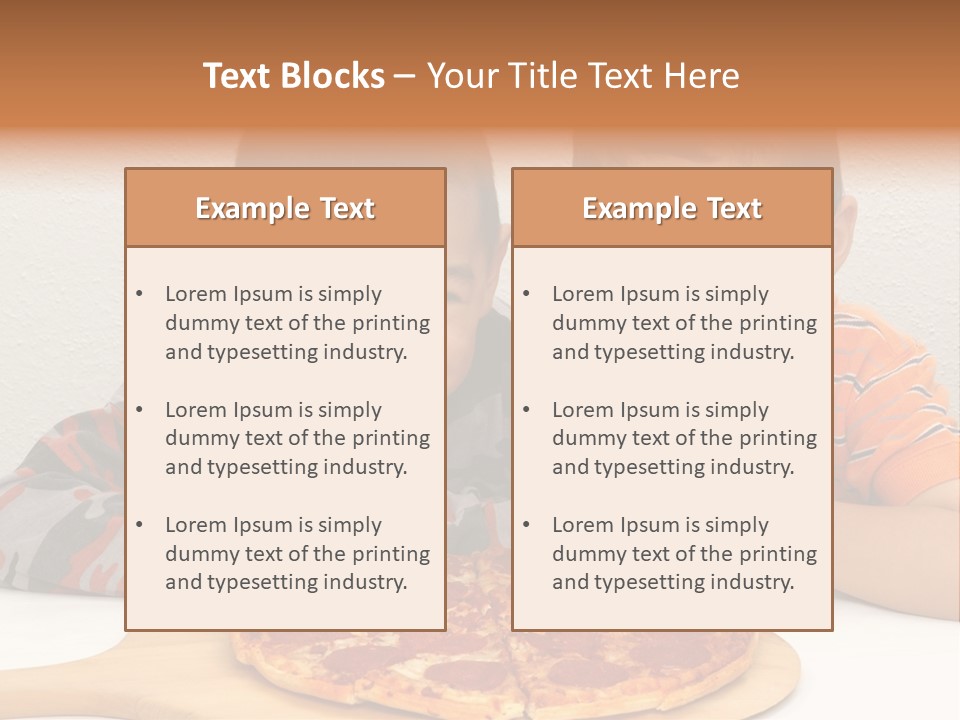 Brothers Ready To Eat A Pepperoni Pizza PowerPoint Template