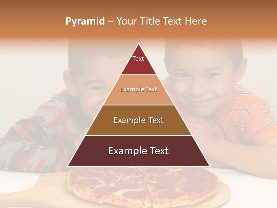 Brothers Ready To Eat A Pepperoni Pizza PowerPoint Template
