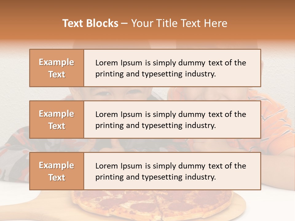 Brothers Ready To Eat A Pepperoni Pizza PowerPoint Template