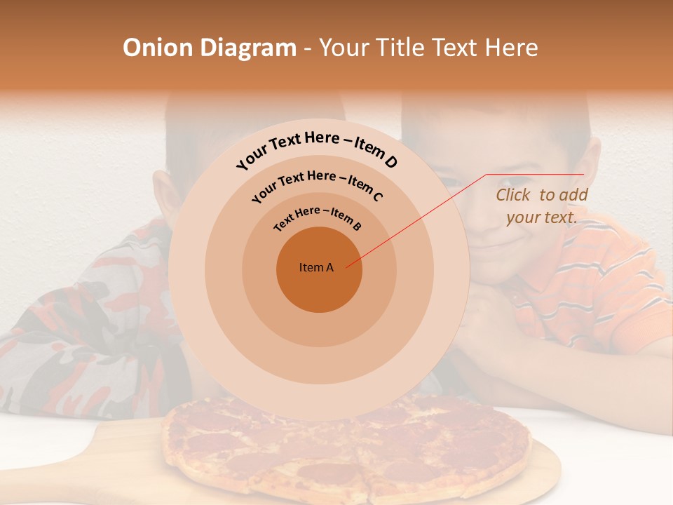 Brothers Ready To Eat A Pepperoni Pizza PowerPoint Template