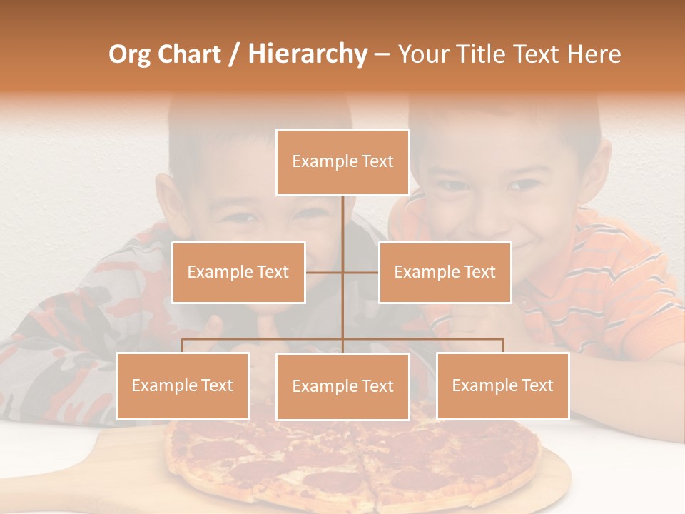 Brothers Ready To Eat A Pepperoni Pizza PowerPoint Template