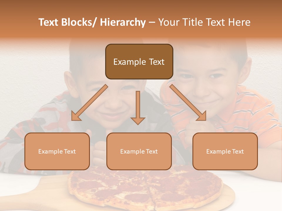 Brothers Ready To Eat A Pepperoni Pizza PowerPoint Template