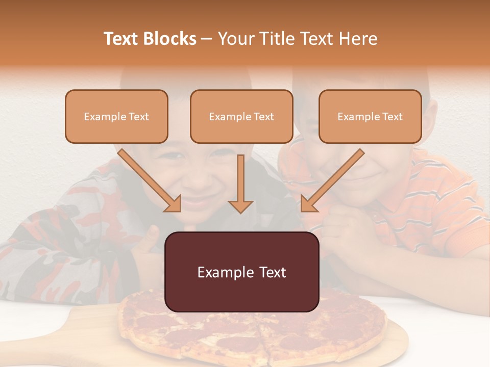 Brothers Ready To Eat A Pepperoni Pizza PowerPoint Template