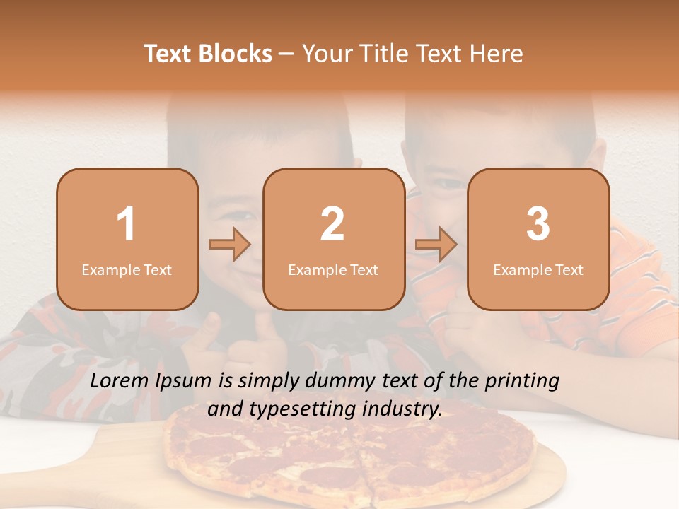 Brothers Ready To Eat A Pepperoni Pizza PowerPoint Template