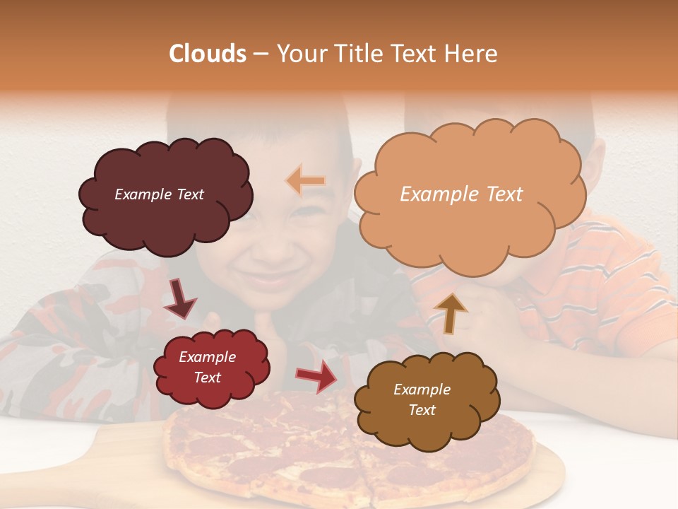 Brothers Ready To Eat A Pepperoni Pizza PowerPoint Template