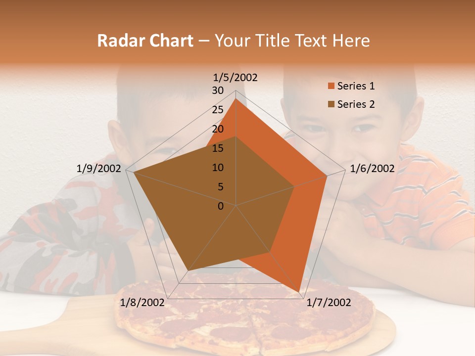 Brothers Ready To Eat A Pepperoni Pizza PowerPoint Template