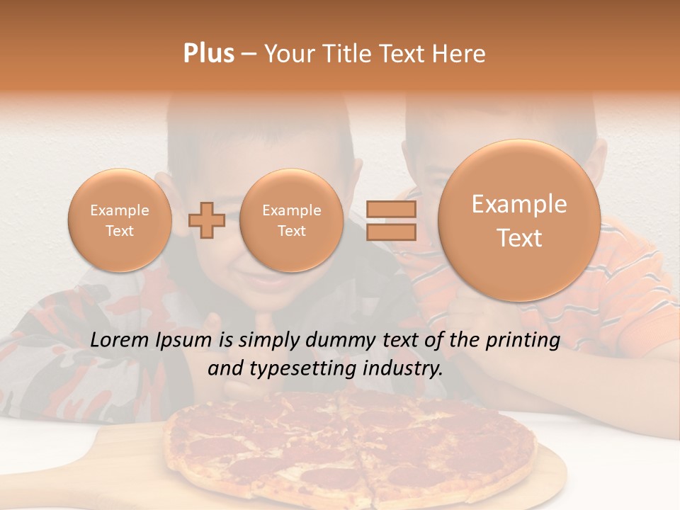 Brothers Ready To Eat A Pepperoni Pizza PowerPoint Template